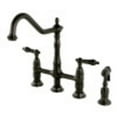 thumbnail image 1 of Kingston Brass KS1275PKLBS Duchess Bridge Kitchen Faucet with Brass Sprayer, Oil Rubbed Bronze, 1 of 4