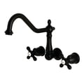 thumbnail image 1 of Kingston Brass KS1280AX Heritage Wall Mount Kitchen Faucet, Matte Black, 1 of 2