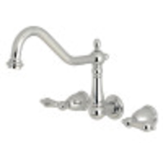 Kingston Brass KS1281AL Heritage Wall Mount Kitchen Faucet, Polished Chrome