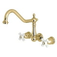 thumbnail image 1 of Kingston Brass KS1282PX Heritage Wall Mount Kitchen Faucet, Polished Brass, 1 of 2