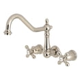 thumbnail image 1 of Kingston Brass KS1286AX Heritage Wall Mount Kitchen Faucet, Polished Nickel, 1 of 2