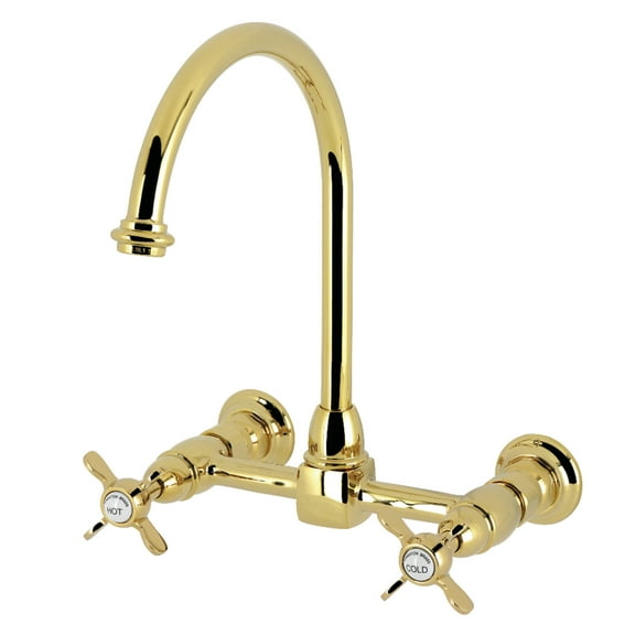 Kingston Brass KS1292BEX Essex Bridge Kitchen Faucet, Polished Brass