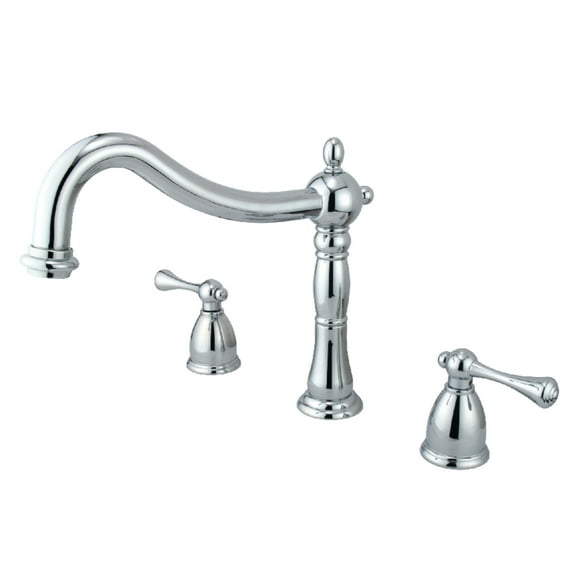 Kingston Brass KS1341BL Heritage Two-Handle Deck Mount Roman Tub Faucet, Polished Chrome