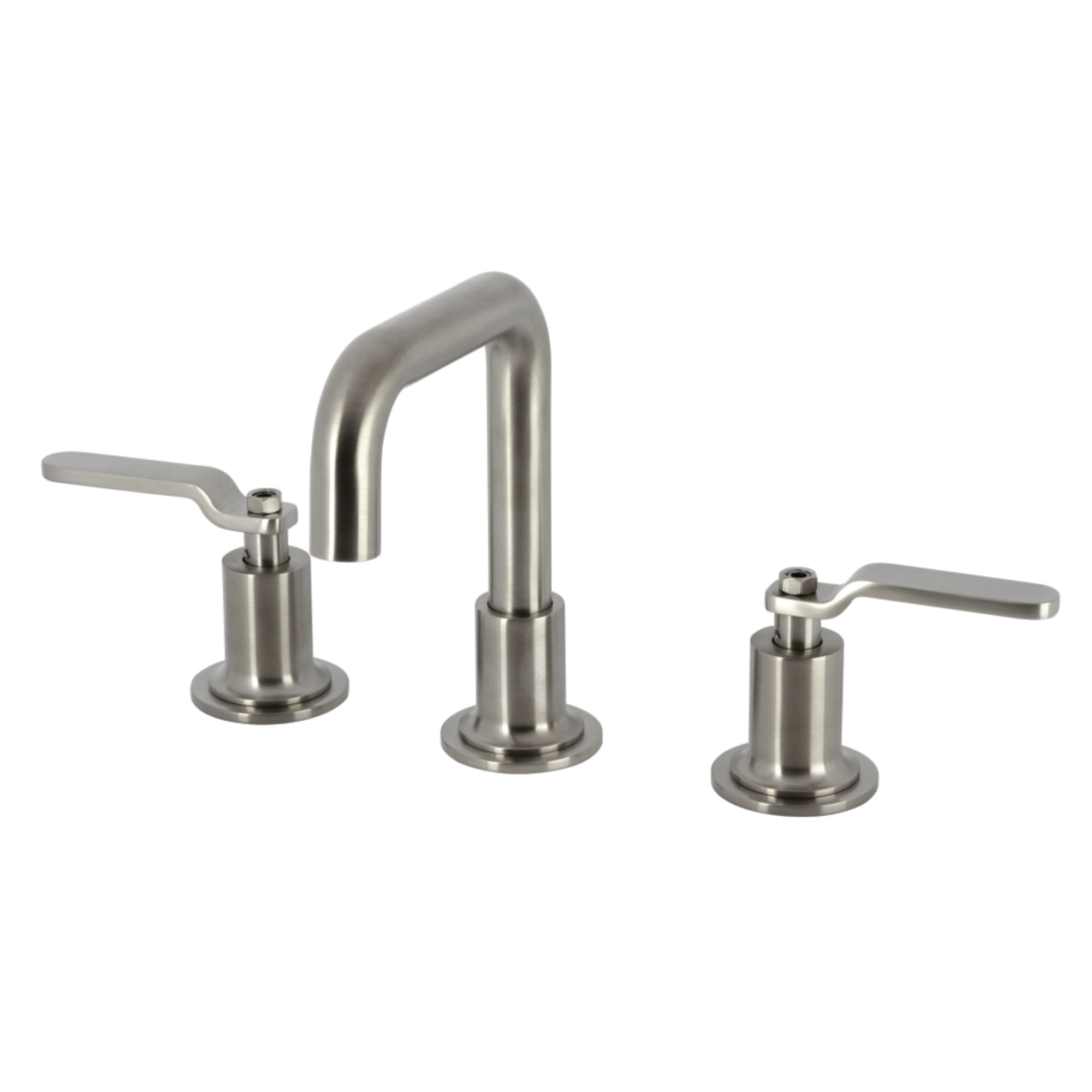 Kingston Brass KS142KLBN Whitaker Widespread Bathroom Faucet with Push Pop-Up Drain, Brushed Nickel