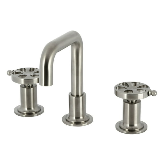 Kingston Brass KS142RXBN Belknap Widespread Bathroom Faucet with Push Pop-Up Drain, Brushed Nickel