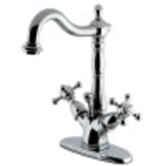 Kingston Brass KS1431BX Vintage Two-Handle Bathroom Faucet with Brass Pop-Up and Cover Plate, Polished Chrome
