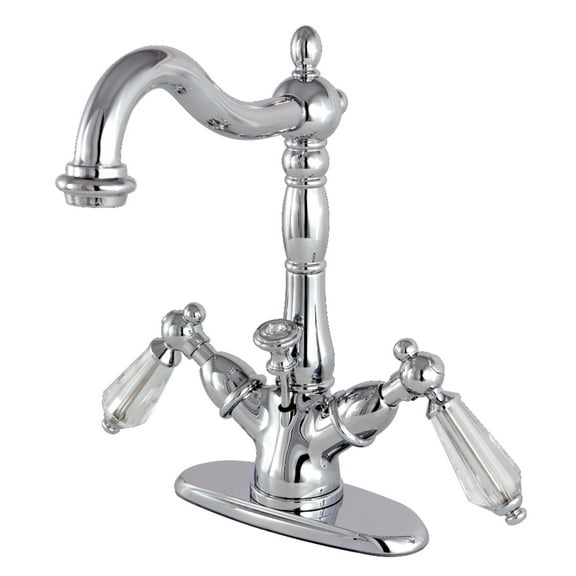 Kingston Brass KS1431WLL Wilshire Two-Handle Bathroom Faucet with Brass Pop-Up and Cover Plate, Polished Chrome
