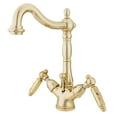 thumbnail image 1 of Kingston Brass KS1432GL Victorian Two-Handle Bathroom Faucet with Brass Pop-Up and Cover Plate, Polished Brass, 1 of 2