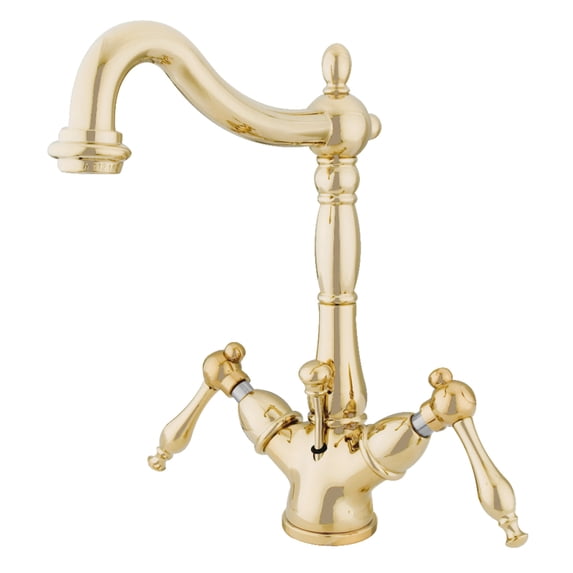 Kingston Brass KS1432NL 4 in. Centerset Bathroom Faucet, Polished Brass