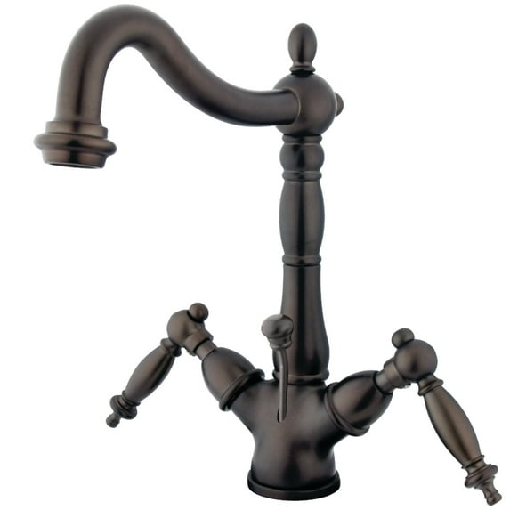 Kingston Brass KS1435TL 4 in. Centerset Bathroom Faucet, Oil Rubbed Bronze