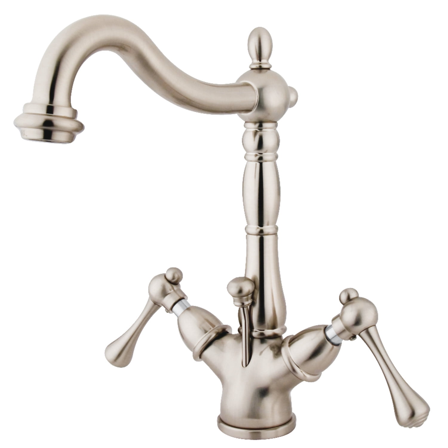 Heritage Brushed Nickel Brass Two-Handle Bathroom Faucet