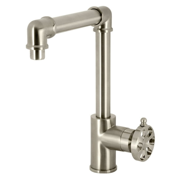 Kingston Brass KS144RXBN Belknap One-Handle Single-Hole Bathroom Faucet with Push Pop-Up Drain, Brushed Nickel