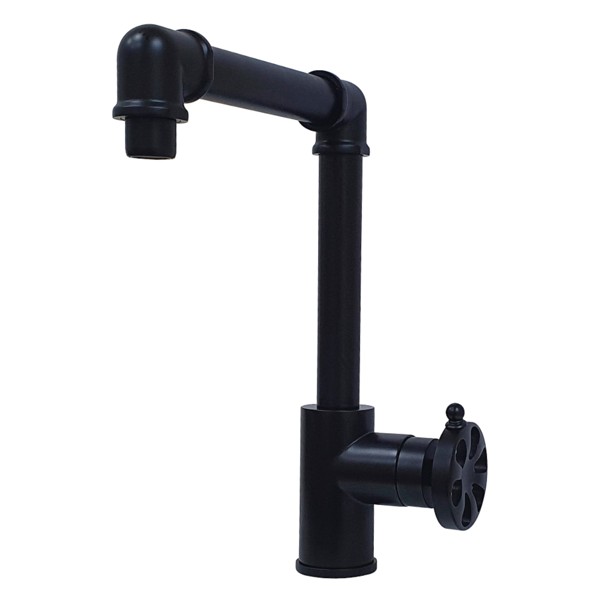 Kingston Brass KS144RXMB Belknap One-Handle Single-Hole Bathroom Faucet with Push Pop-Up Drain, Matte Black
