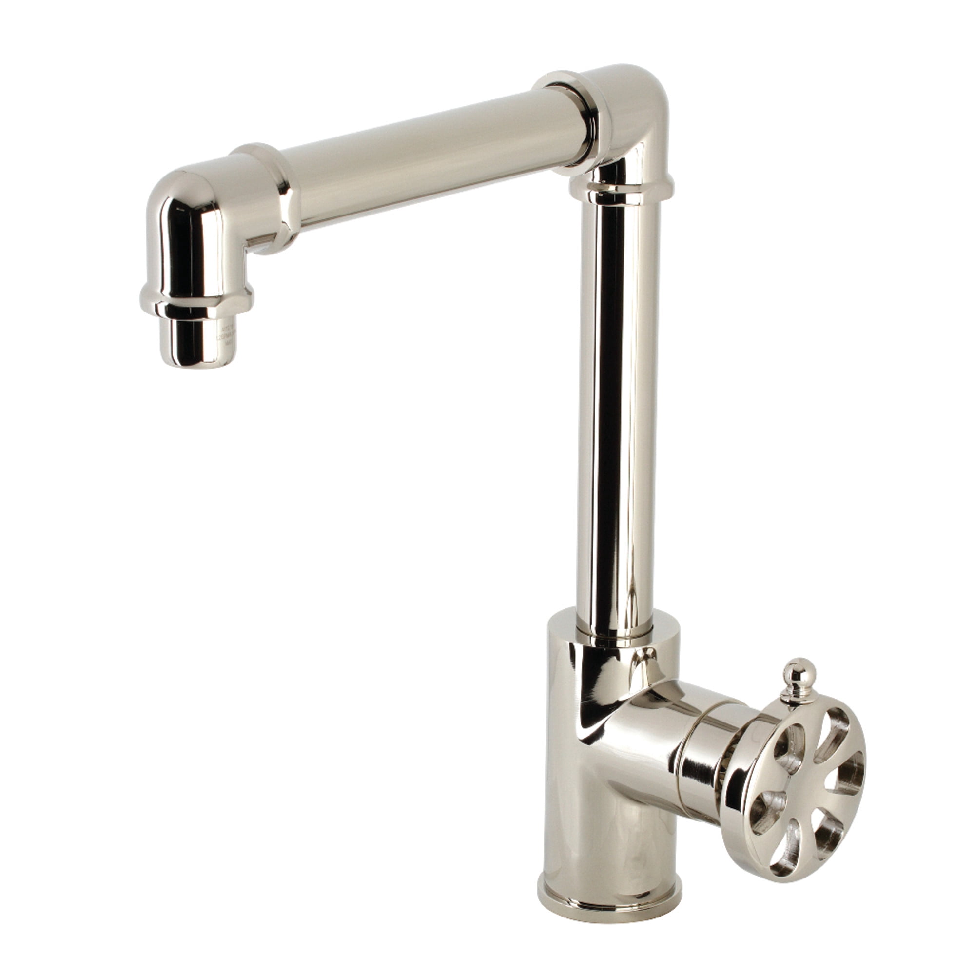 Kingston Brass KS144RXPN Belknap One-Handle Single-Hole Bathroom Faucet with Push Pop-Up Drain, Polished Nickel