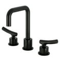 thumbnail image 1 of Kingston Brass KS1450TKL Hallerbos Two-Handle 3-Hole Deck Mount Widespread Bathroom Faucet with Push Pop-Up Drain in Matte Black, 1 of 7
