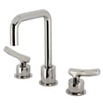 thumbnail image 1 of Kingston Brass KS1456TKL Hallerbos Two-Handle 3-Hole Deck Mount Widespread Bathroom Faucet with Push Pop-Up Drain in Polished Nickel, 1 of 7