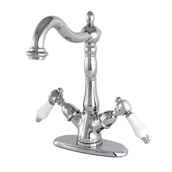 Kingston Brass KS1491BPL Vessel Mount Bathroom Faucet, Polished Chrome