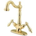 thumbnail image 1 of Kingston Brass KS1492AL Heritage 2-Handle Vessel Standard Mount Faucet, Polished Brass, 1 of 2