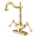 thumbnail image 1 of Kingston Brass KS1492BL Vessel Mounted Bathroom Faucet, Polished Brass, 1 of 2