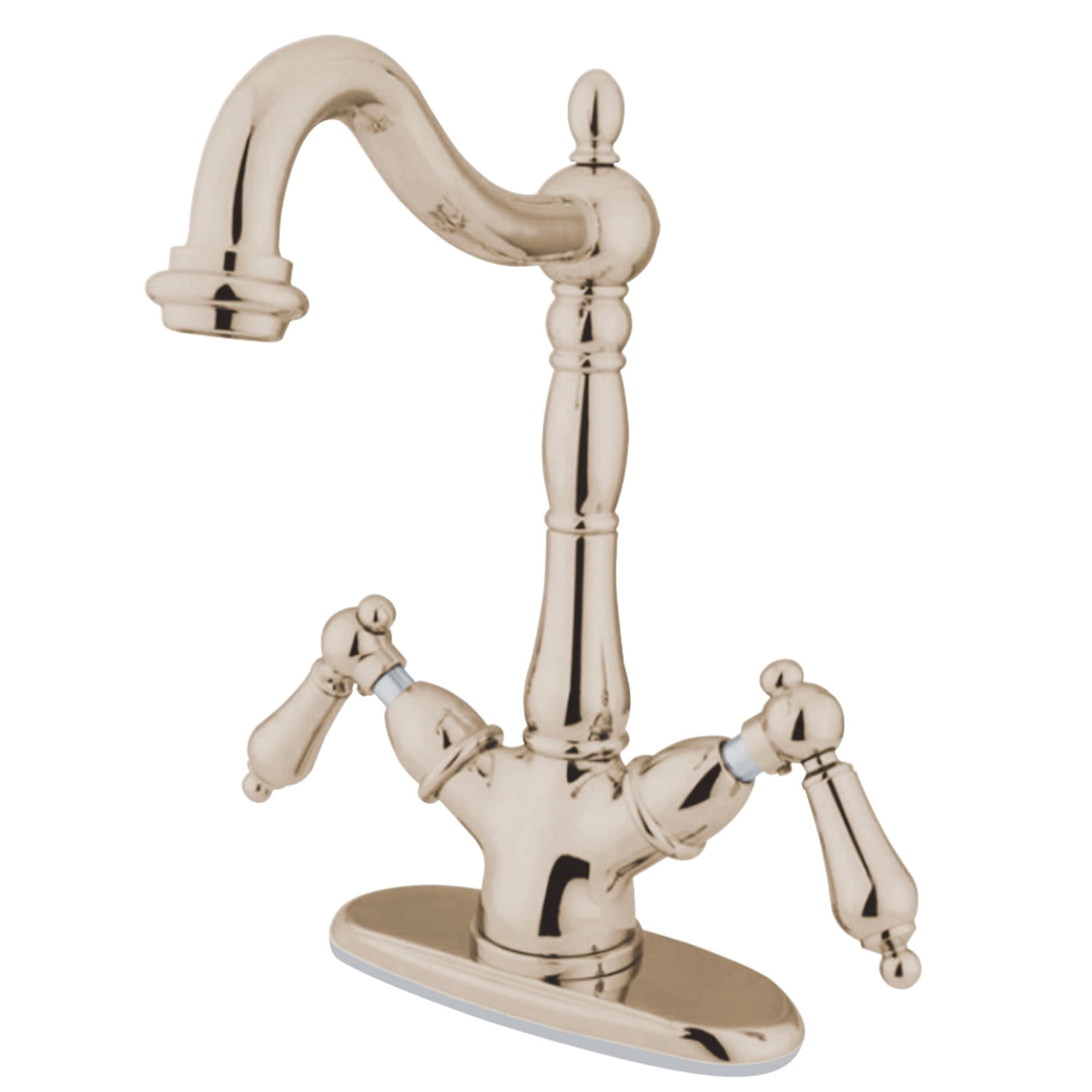 Kingston Brass KS1496AL Heritage 2-Handle Vessel Standard Mount Bathroom Faucet, Polished Nickel