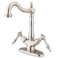 thumbnail image 1 of Kingston Brass KS1498NL Vessel Mount Bathroom Faucet, Brushed Nickel, 1 of 6