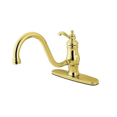 Kingston Brass KS1572TLLS Heritage 8" Single-Handle Kitchen Faucet Without Sprayer, Polished Brass