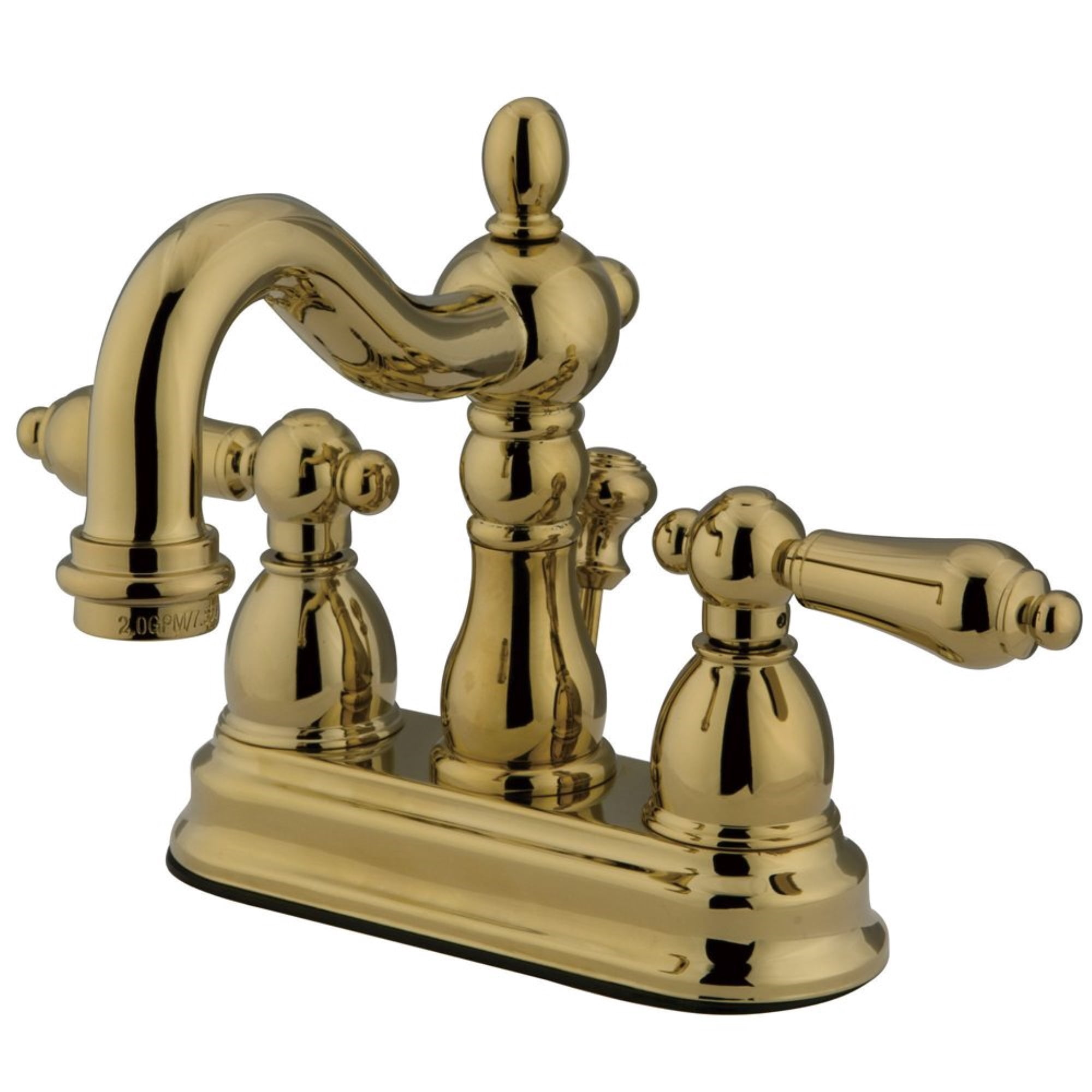 Kingston Brass KS1602AL 4 in. Centerset Bathroom Faucet, Polished Brass