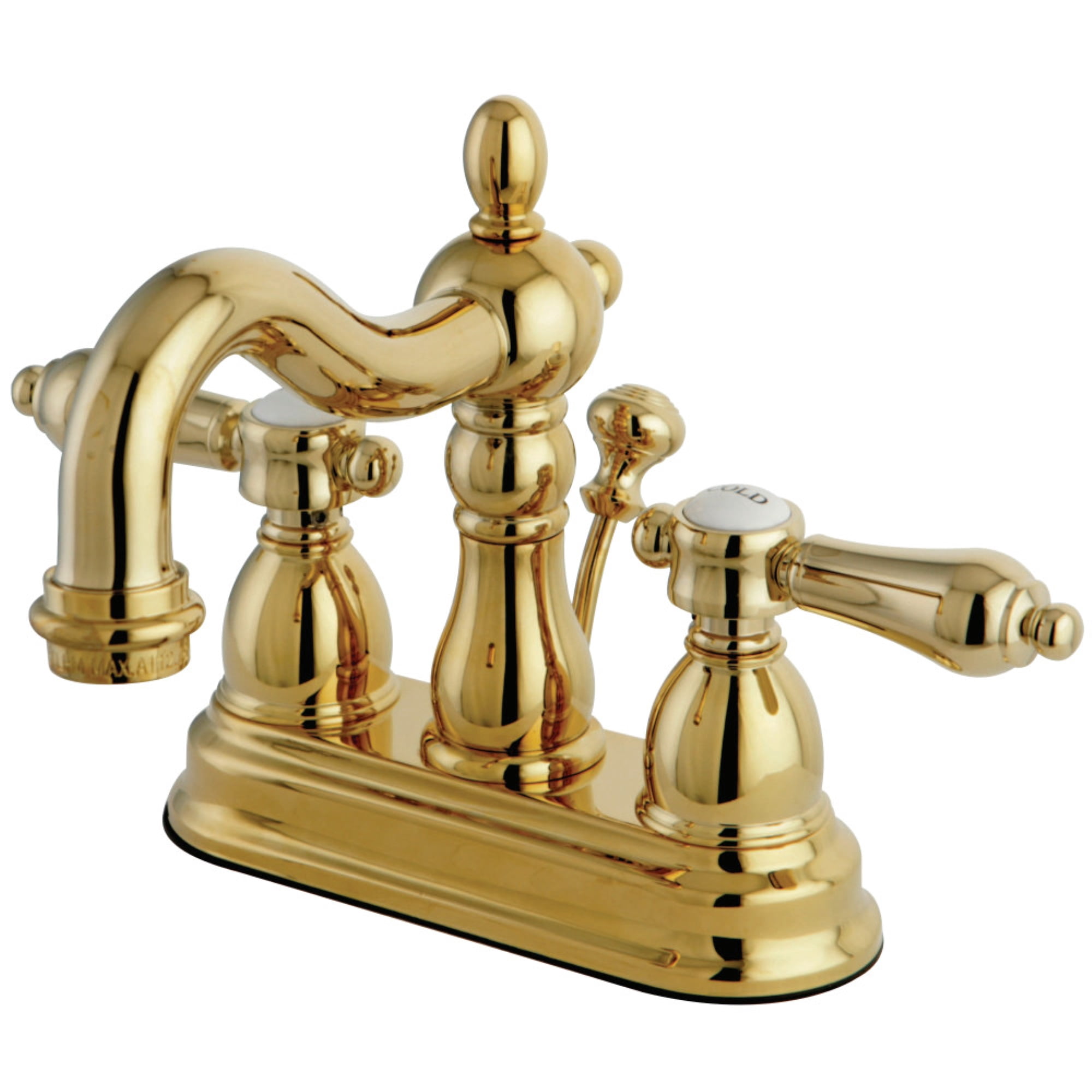 Kingston Brass KS1602BAL 4 in. Centerset Bathroom Faucet, Polished Brass