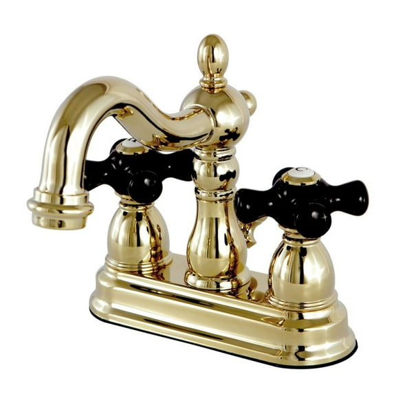 Kingston Brass KS1602PKX 4 in. Centerset Bathroom Faucet, Polished Brass