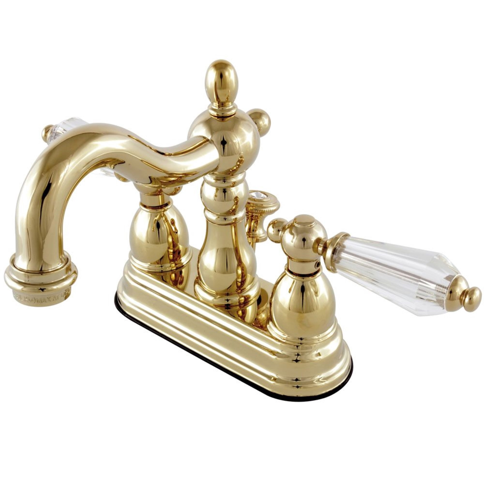 Kingston Brass KS1602WLL 4 in. Centerset Bathroom Faucet, Polished Brass