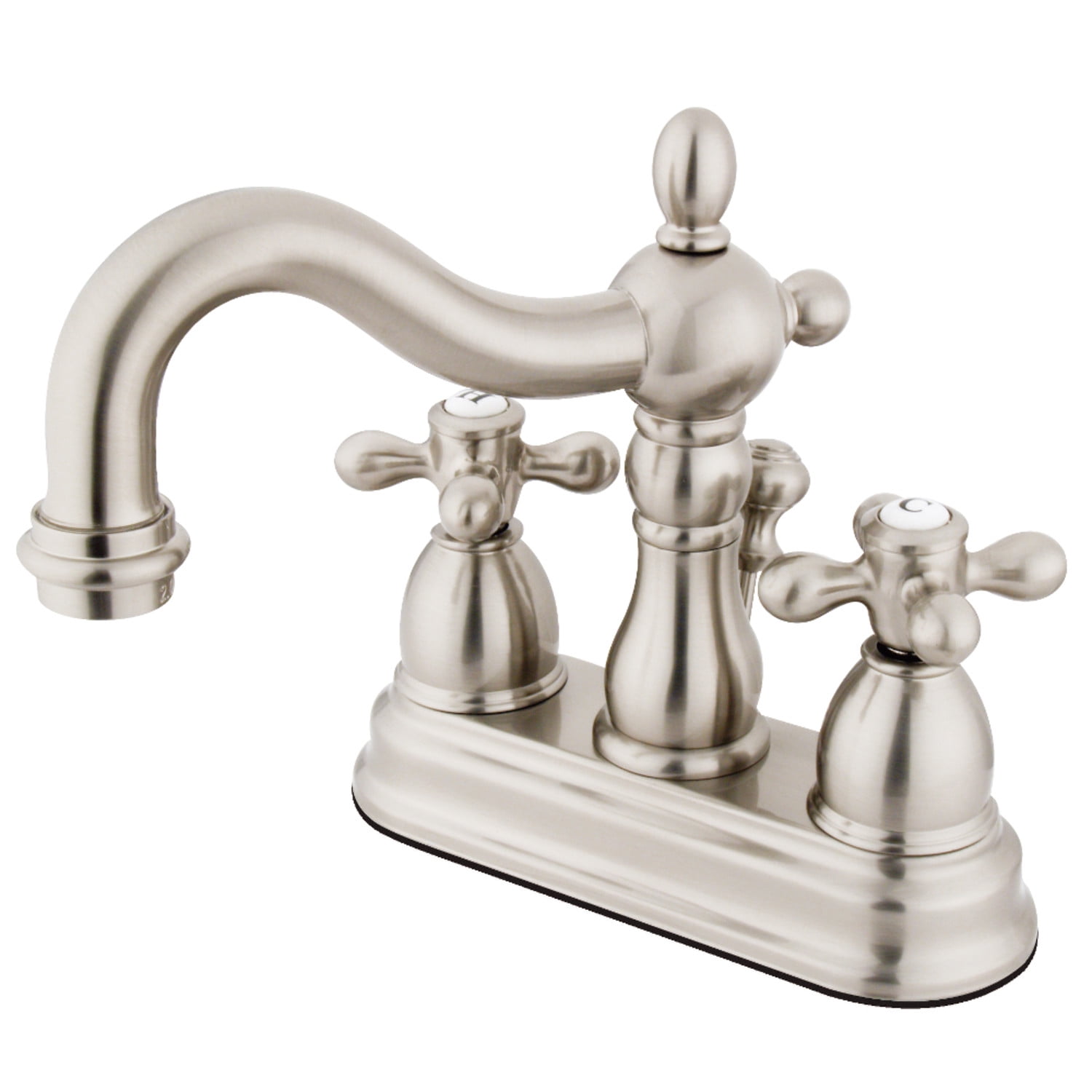 Elegant Heritage Brushed Nickel 4" Centerset Bathroom Faucet
