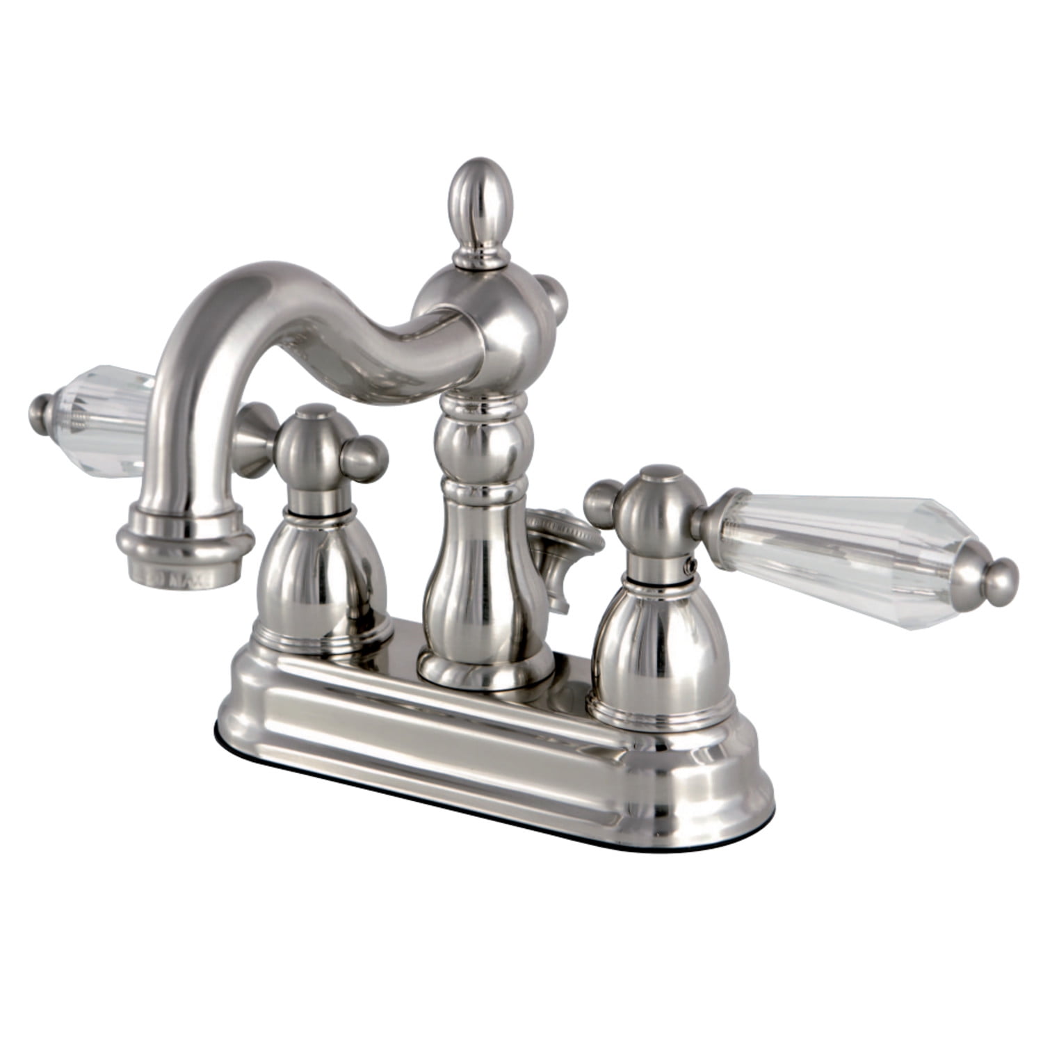 Kingston Brass KS1608WLL 4 in. Centerset Bathroom Faucet, Brushed Nickel