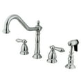 thumbnail image 1 of Kingston Brass KS1791ALBS Widespread Kitchen Faucet, Polished Chrome, 1 of 2