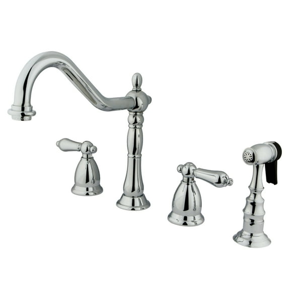 Kingston Brass KS1791ALBS Widespread Kitchen Faucet, Polished Chrome