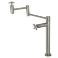 thumbnail image 1 of Kingston Brass KS8708ZX Millennium Deck Mount Pot Filler Faucet, Brushed Nickel, 1 of 8