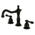 thumbnail image 1 of Kingston Brass KS1970AL 8 in. Heritage Widespread Standard Mount Lavatory Faucet, Matte Black, 1 of 5
