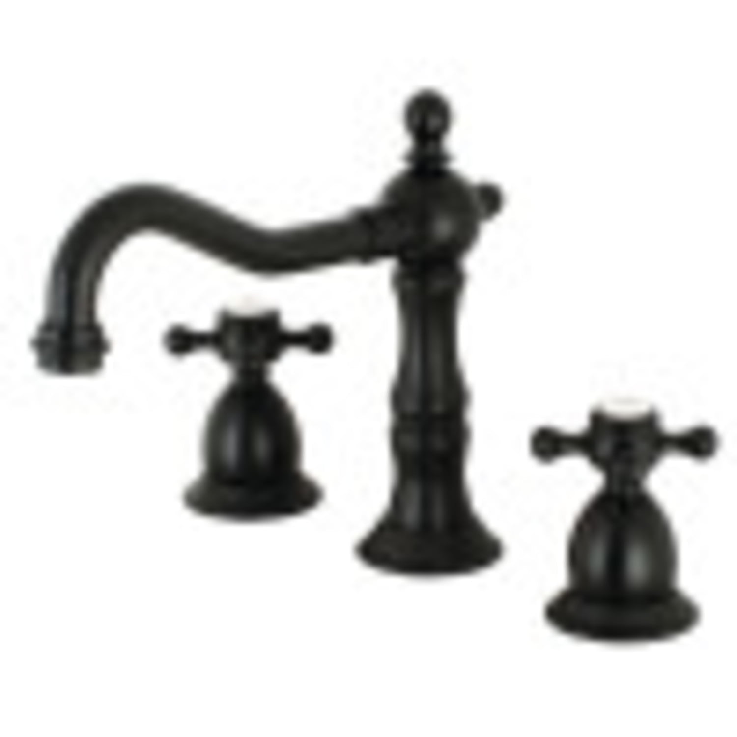 Heritage Matte Black Nickel Dual-Handle Widespread Bathroom Faucet