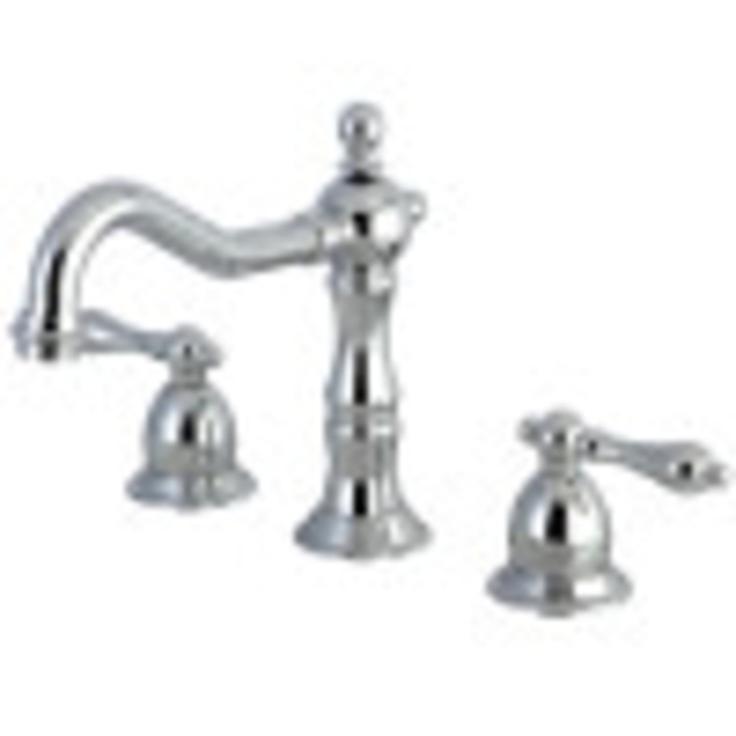 Heritage Polished Chrome Widespread Bathroom Faucet with Drain Assembly