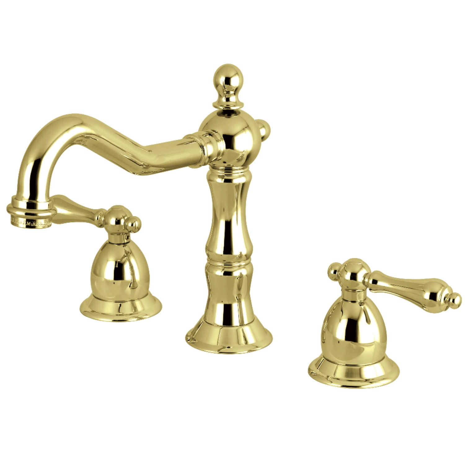 Heritage Elegance 8-Inch Polished Brass Widespread Bathroom Faucet