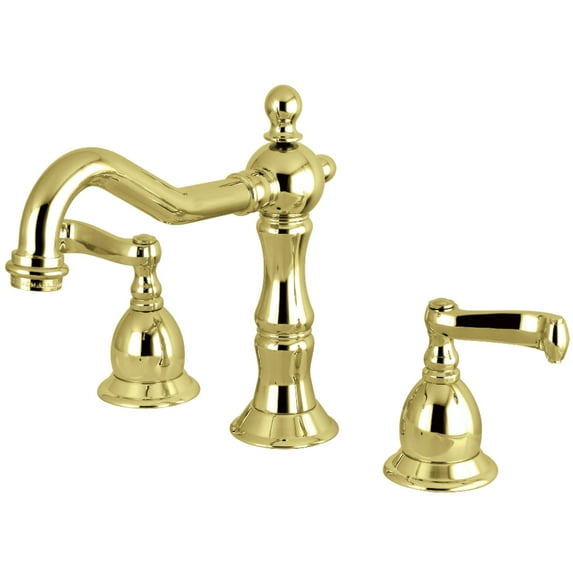 Kingston Brass KS1972FL 8 in. Widespread Bathroom Faucet, Polished Brass