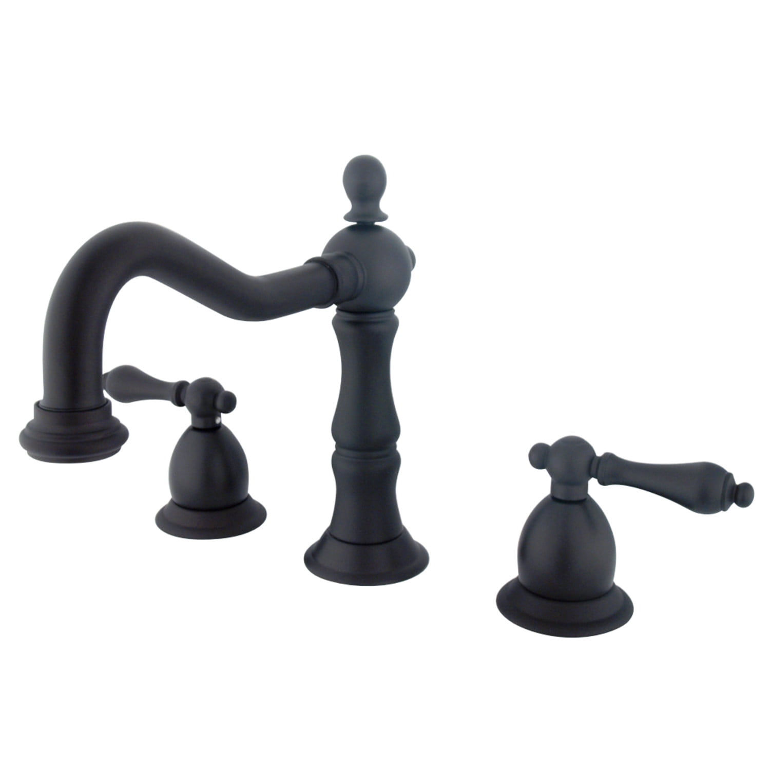 Elegant Traditional Brushed Brass Widespread Lavatory Faucet