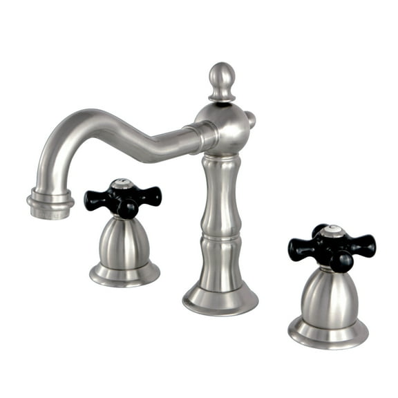 Kingston Brass KS1978PKX Duchess Widespread Bathroom Faucet with Brass Pop-Up, Brushed Nickel