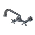 thumbnail image 1 of Kingston Brass KS200C Two-Handle Adjustable Center Wall Mount Kitchen Faucet, Polished Chrome, 1 of 2