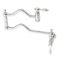 thumbnail image 1 of Kingston Brass KS2101TAL Tudor Two-Handle 1-Hole Wall Mount Pot Filler Faucet in Polished Chrome, 1 of 8