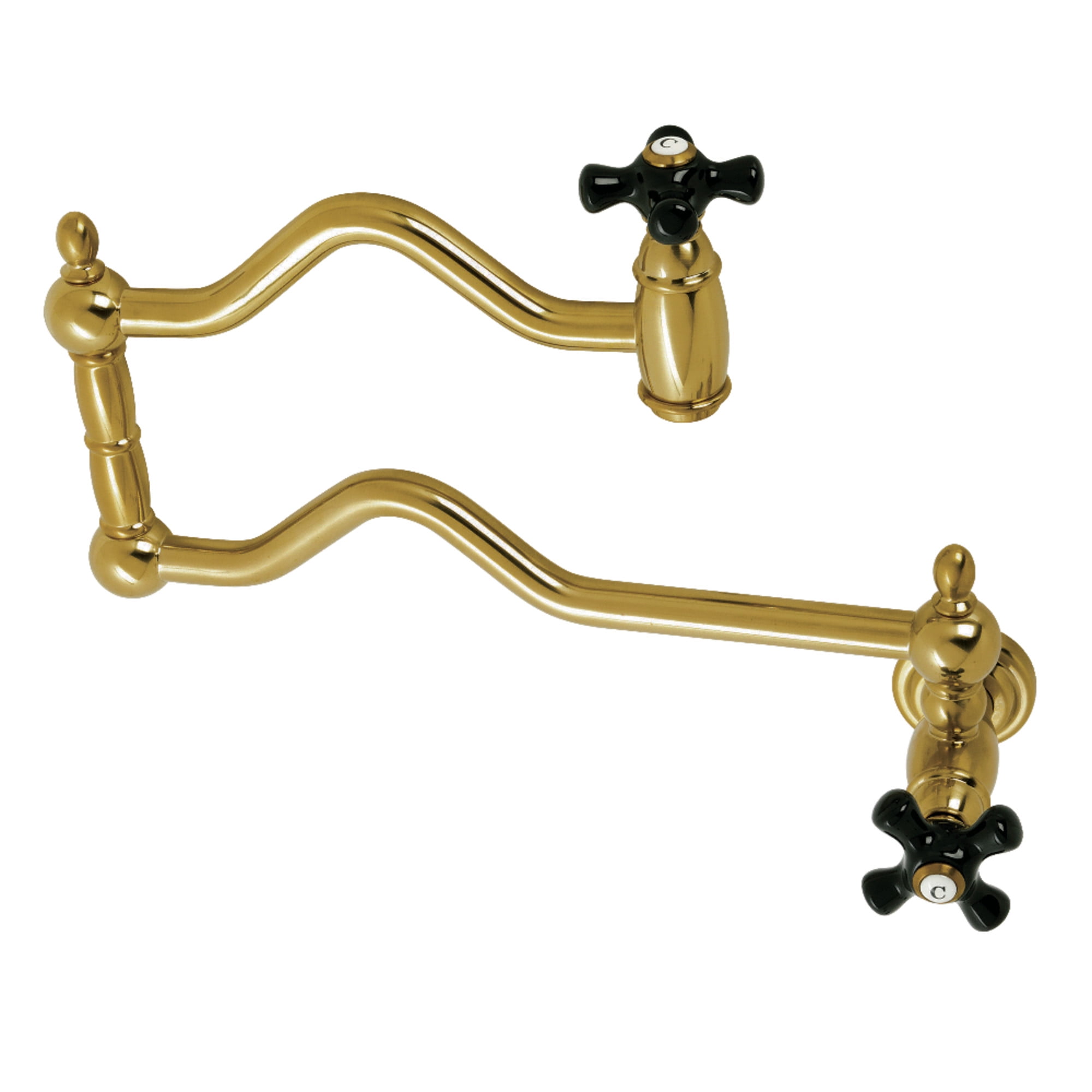 Kingston Brass KS2107PKX Duchess Wall Mount Pot Filler Faucet, Brushed Brass