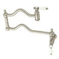 thumbnail image 1 of Kingston Brass KS2108BPL Bel-Air Two-Handle 1-Hole Wall Mount Pot Filler Faucet in Brushed Nickel, 1 of 8