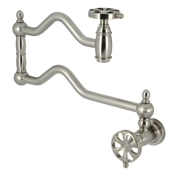 Kingston Brass KS2108RX Belknap Wall Mount Pot Filler Faucet, Brushed Nickel