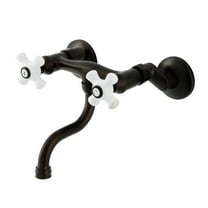 Kingston Brass KS2115PX Kingston Double-Handle 2-Hole Wall Mount Bathroom Faucet in Oil Rubbed Bronze
