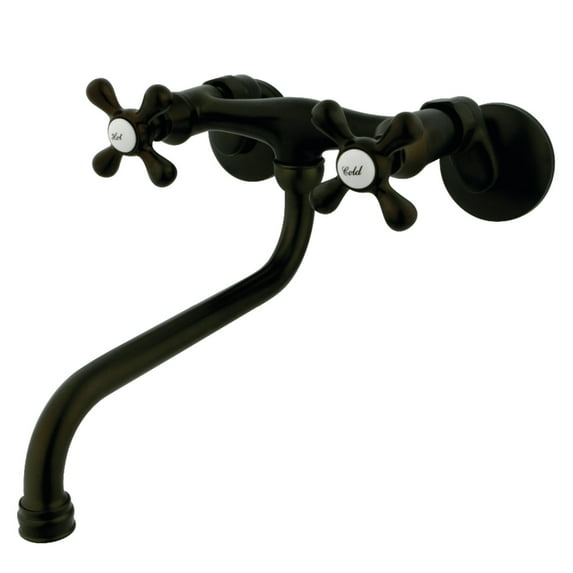 Kingston Brass KS215ORB Adjustable Center Wall Mount Bathroom Faucet, Oil Rubbed Bronze
