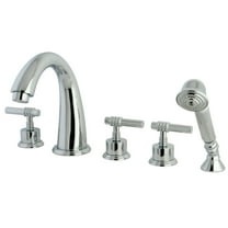 Kingston Brass KS23615ML Manhattan 5-Piece Roman Tub Faucet with Hand Shower, Polished Chrome